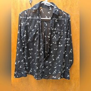 Express blouse, black and white